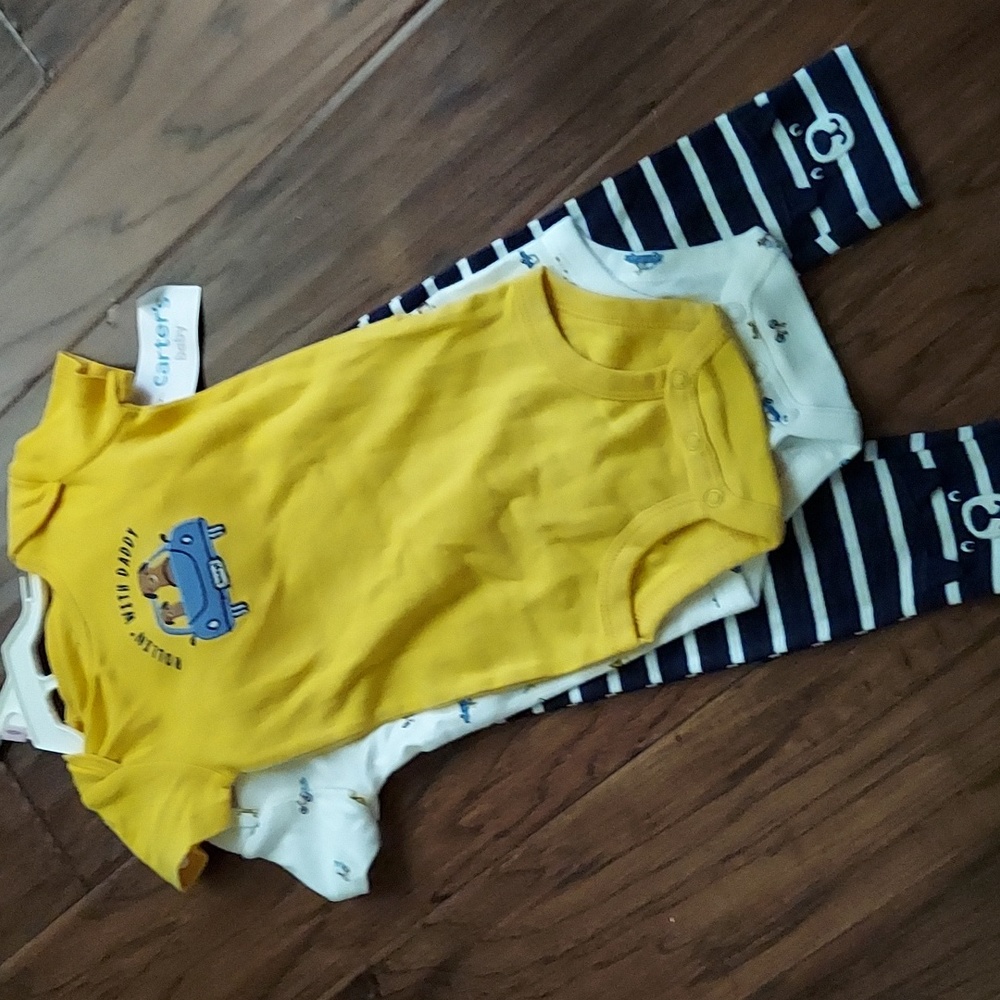 Carter's Rollin with Daddy Puppy Baby Matching Onesie and Pants New 9 Month